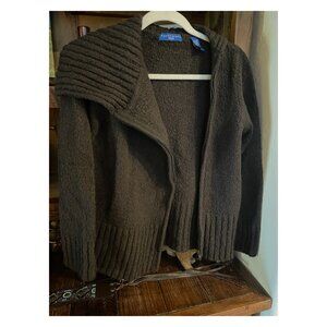 Karen Scott Sport Women's Small Chocolate Brown Side Zip Sweater SOFT!